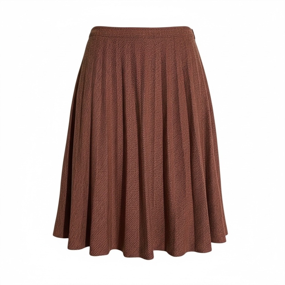 Vintage 70s Joyce Sportswear Rust Pleated A Line Skirt‎ USA Made Size 10